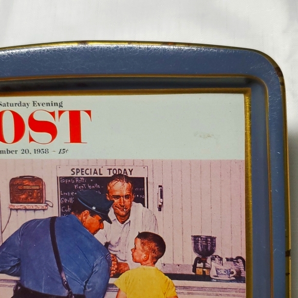 Norman Rockwell Tin Tray Home Office Decor Shelf Organizer Money Trinket - Picture 8 of 16